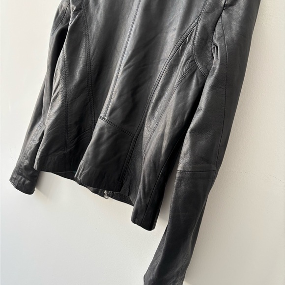 NWOT Marc New York Black Leather Moto Jacket M - Picture 6 of 13